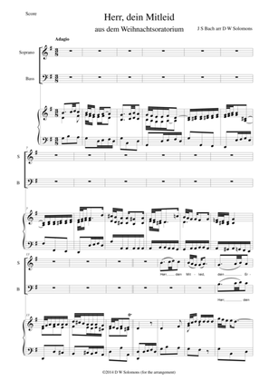 Herr dein Mitleid (from the Christmas Oratorio - Weihnachtsoratorium) transposed down to G