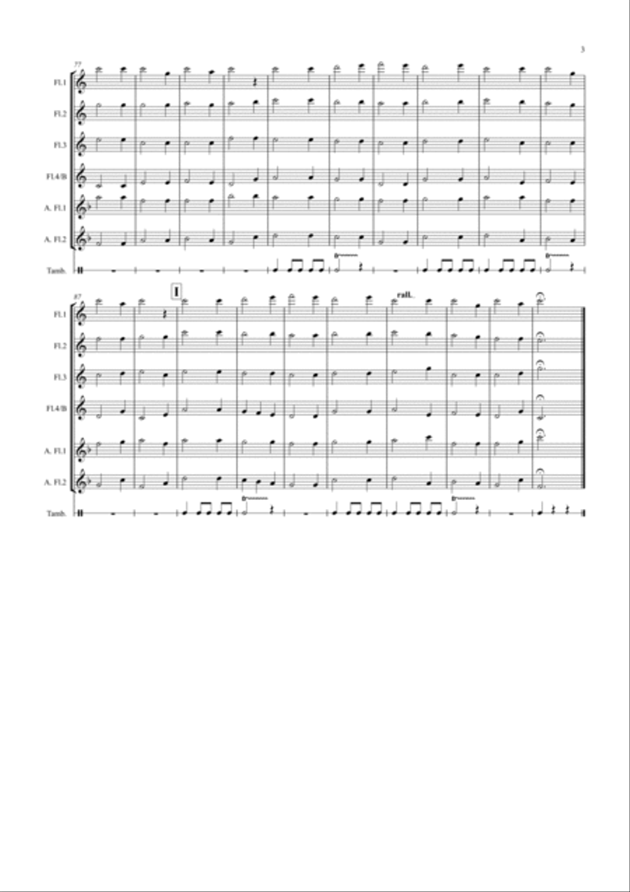We Three Kings for Flute Quartet Flute Quartet scores gallery preview page 3