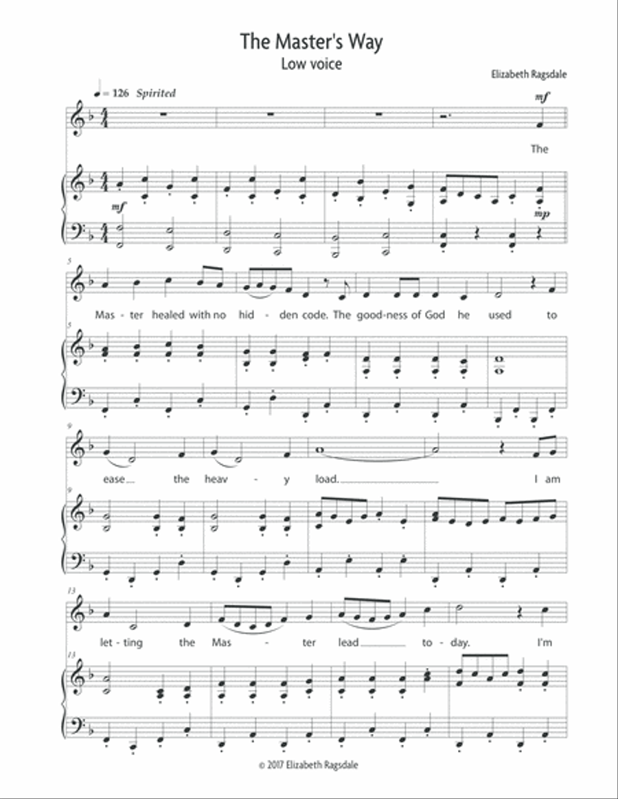 The Master's Way (Low Voice) Low Voice scores gallery preview page 2