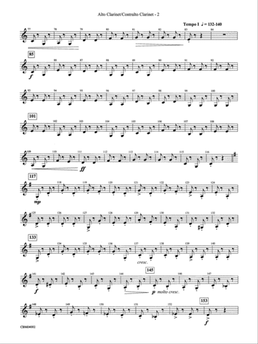 The Dam Busters Concert March: E-flat Alto Clarinet Concert Band scores gallery preview page 2