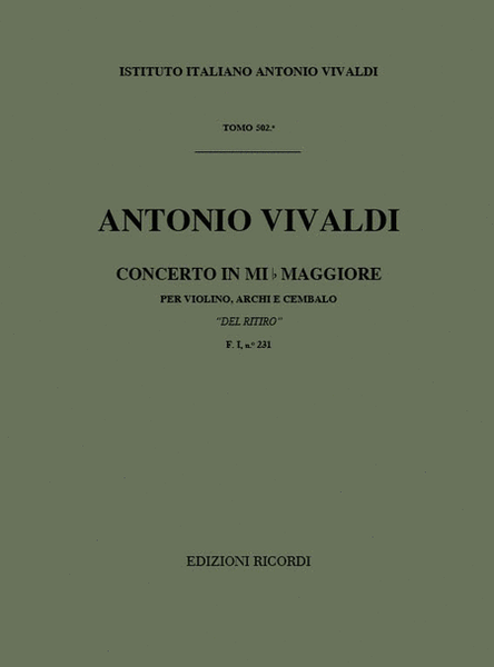 Concerto Per Violino, Archi E BC In Mi Bem Rv 256