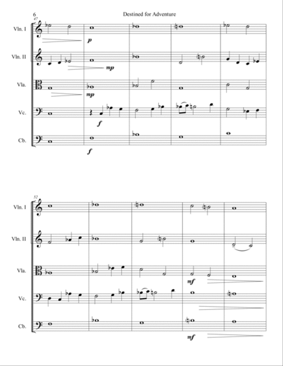 Destined for Adventure String Quartet scores gallery preview page 6
