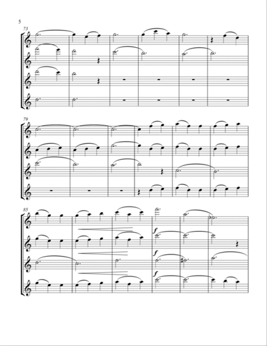 The Most Wonderful Time Of The Year Flute Quartet scores gallery preview page 6