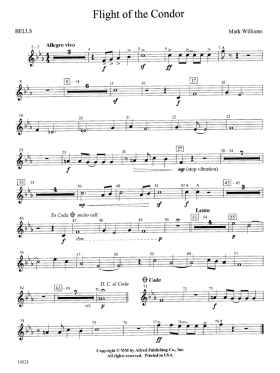 Flight of the Condor: Bells Concert Band scores gallery preview page 1