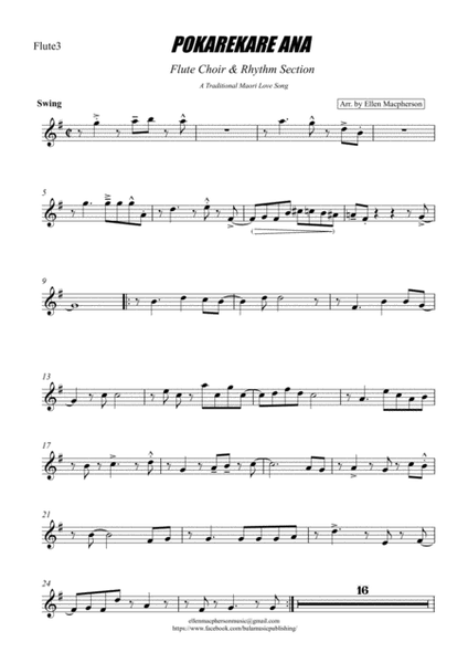 POKAREKARE ANA - Flute Choir & Rhythm Section (Flute 3) image number null