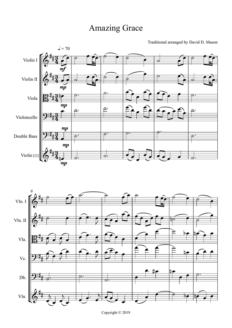 Amazing Grace String Orchestra scores gallery preview page 2