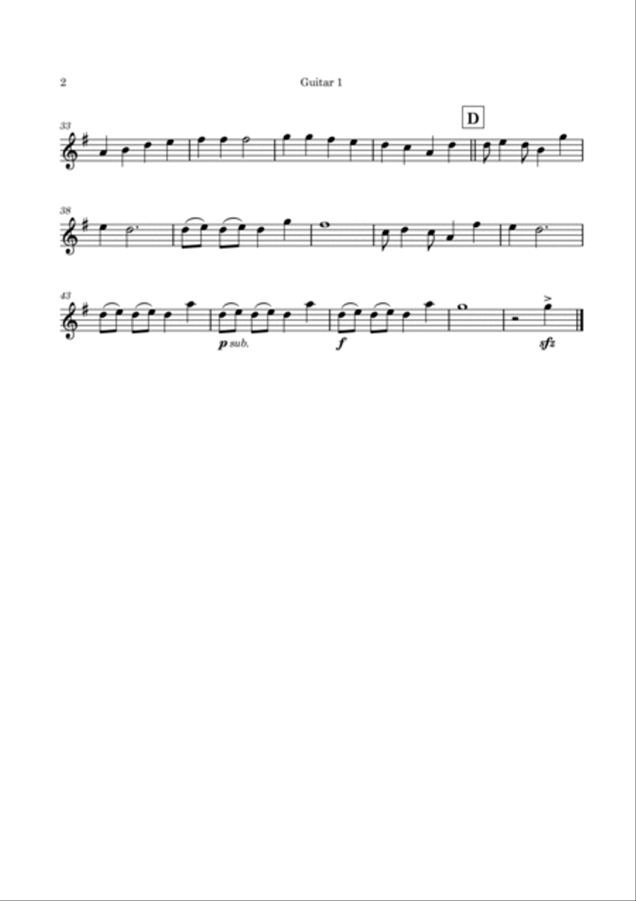 Rudolph The Red-nosed Reindeer Guitar Ensemble scores gallery preview page 5