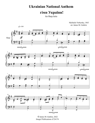 Ukrainian National Anthem for Harp Solo