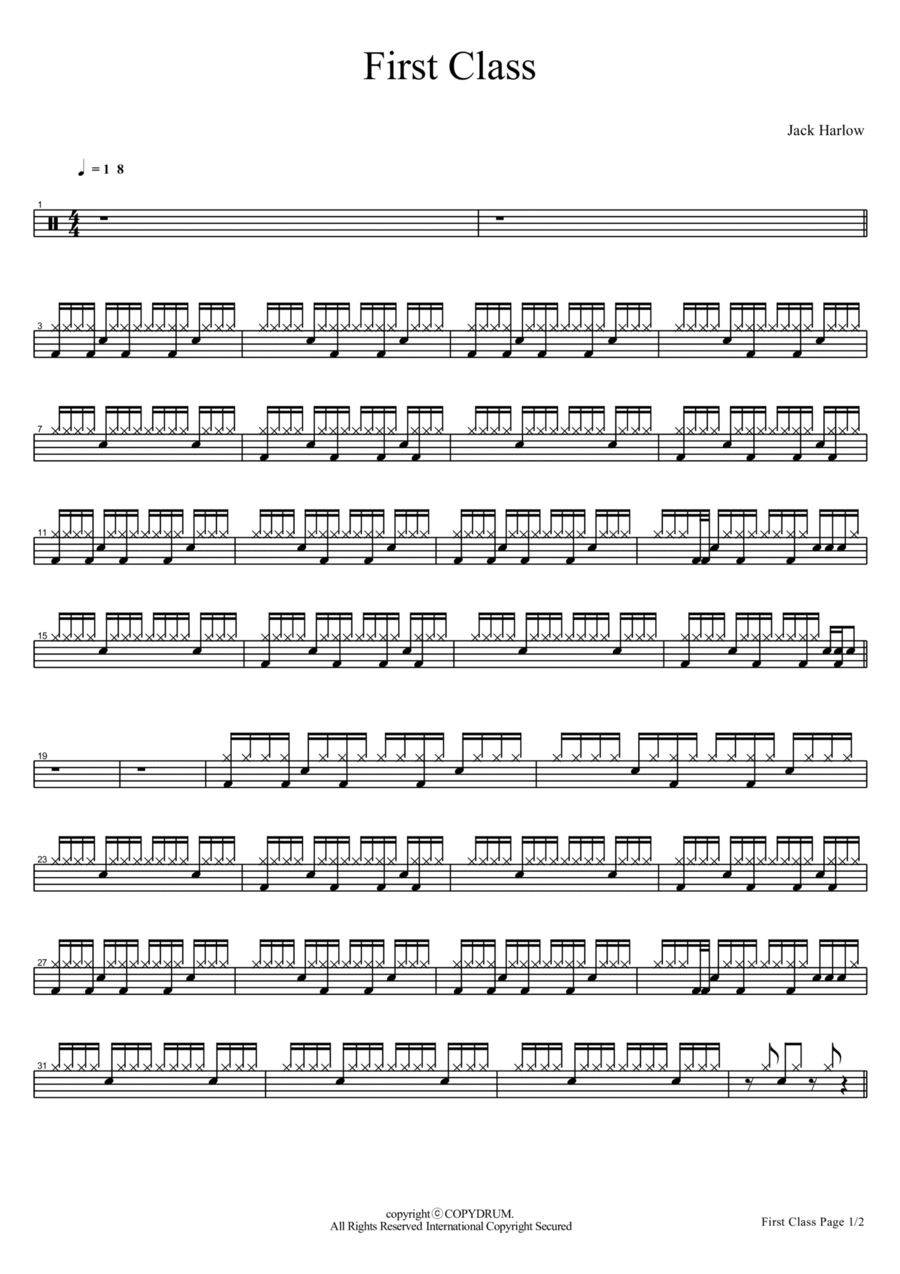 First Class Drum Set scores gallery preview page 1