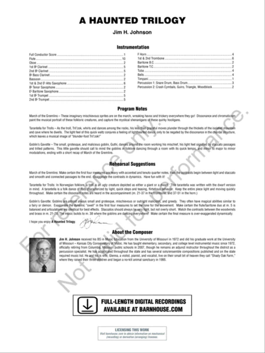 A Haunted Trilogy A Haunted Trilogy Concert Band scores gallery preview page 3