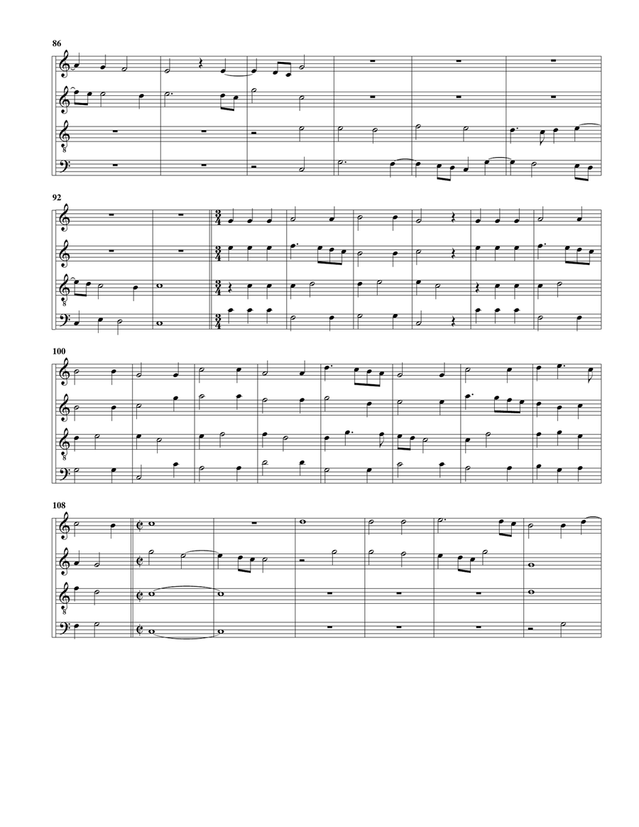 Ave Maria ... virgo serena (arrangement for 4 recorders) Recorder scores gallery preview page 4
