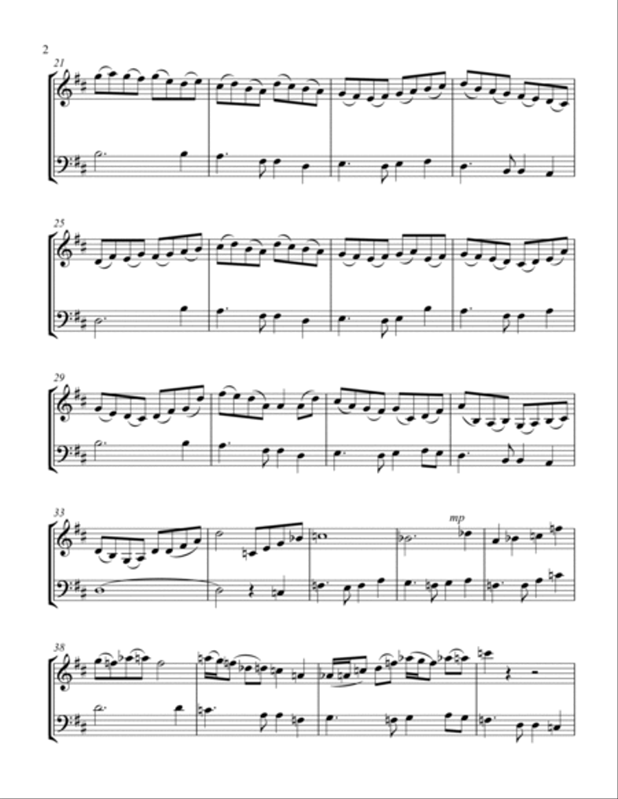 Auld Lang Syne for vln. & cello duet String Duet scores gallery preview page 2