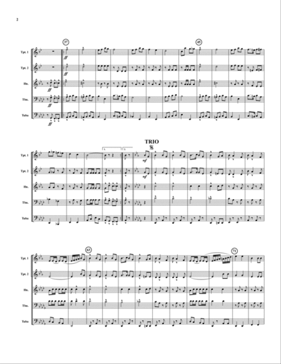 U.S. Field Artillery March Brass Quintet scores gallery preview page 2