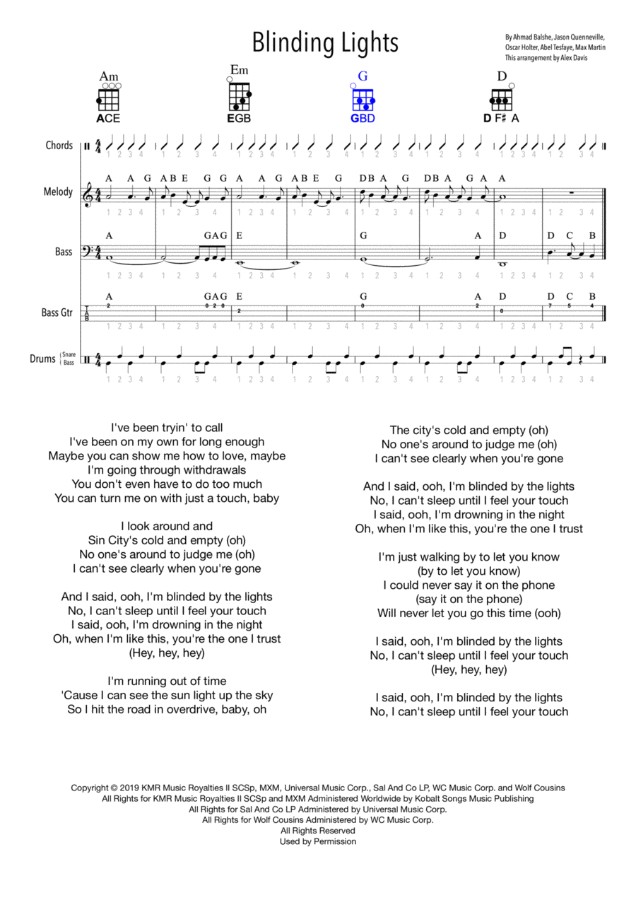 Blinding Lights Large Ensemble scores gallery preview page 1