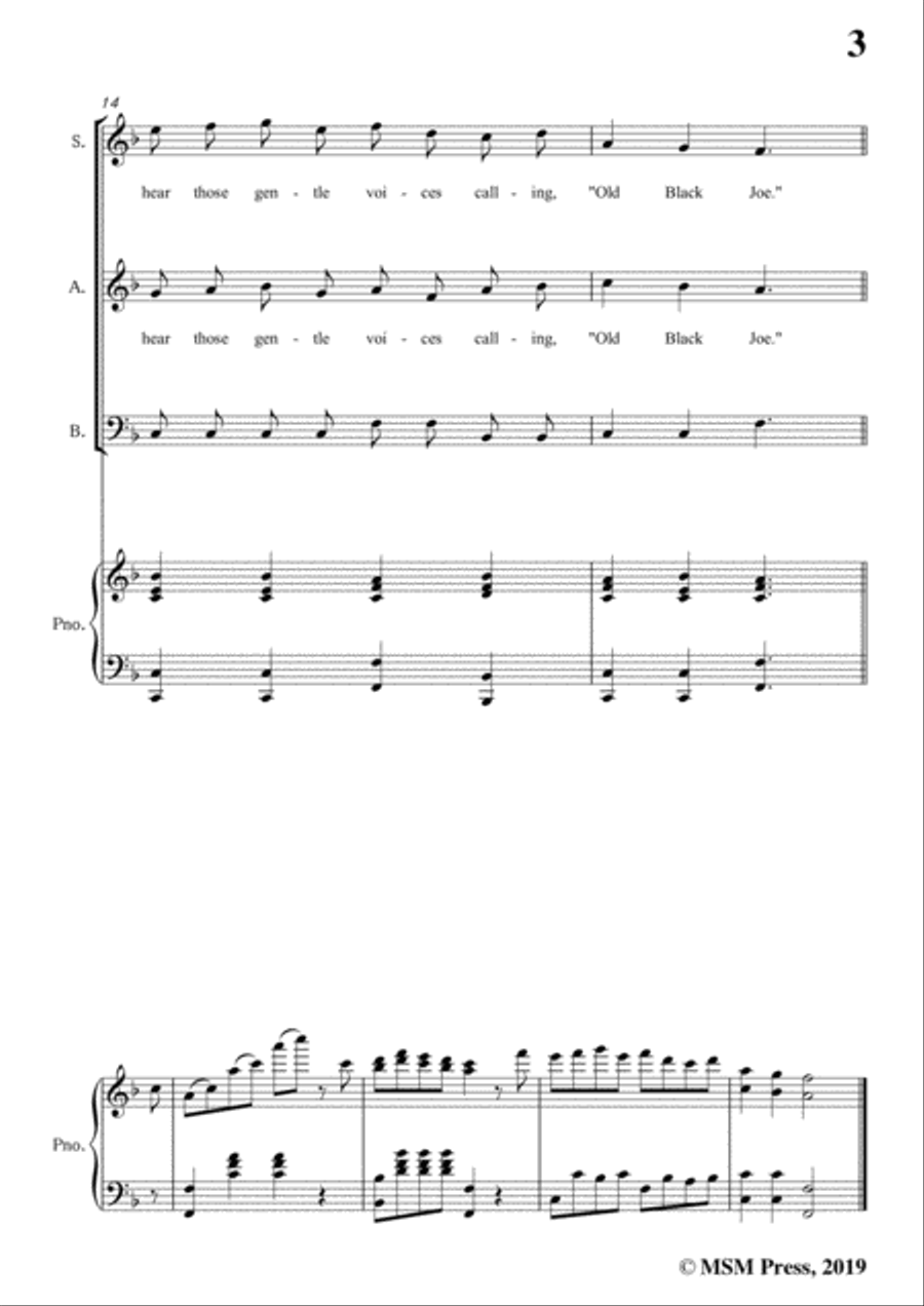 Stephen Collins Foster-Old Black Joe,in F Major,for Voice and Piano Voice Solo scores gallery preview page 5