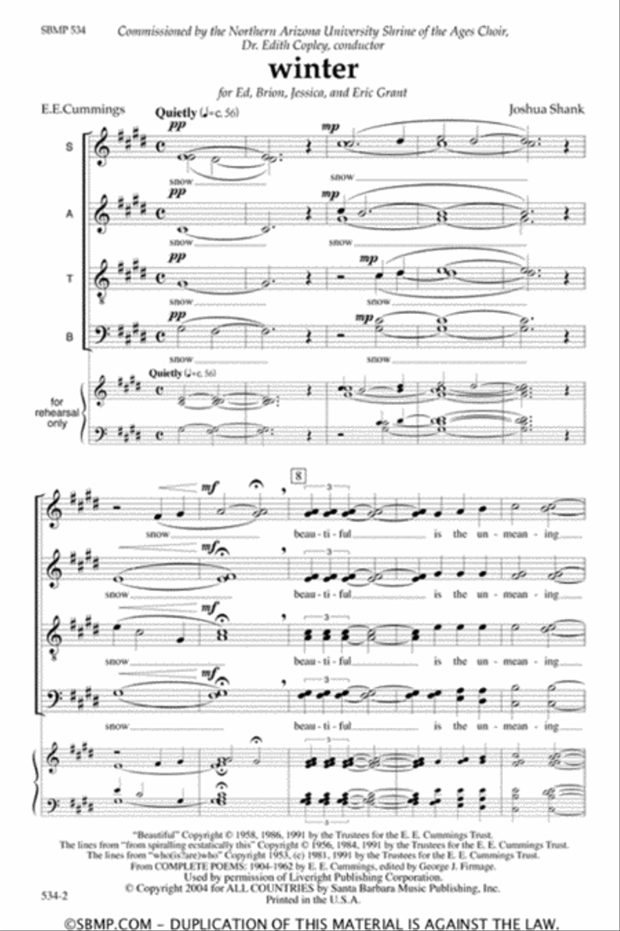 winter - SATB divisi Octavo Divisi scores gallery preview page 2