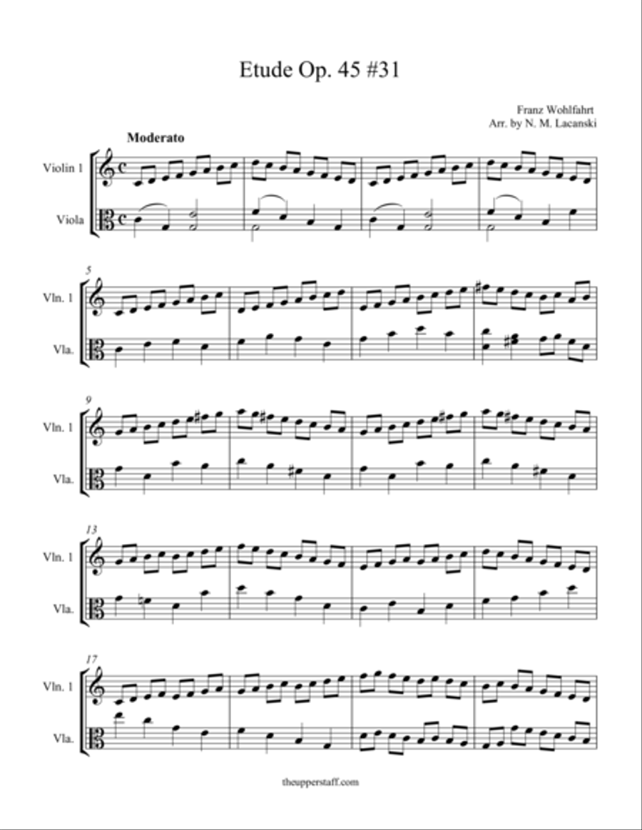 Etude Op. 45 #31 Etude Op. 45 #31 String Duet scores gallery preview page 1