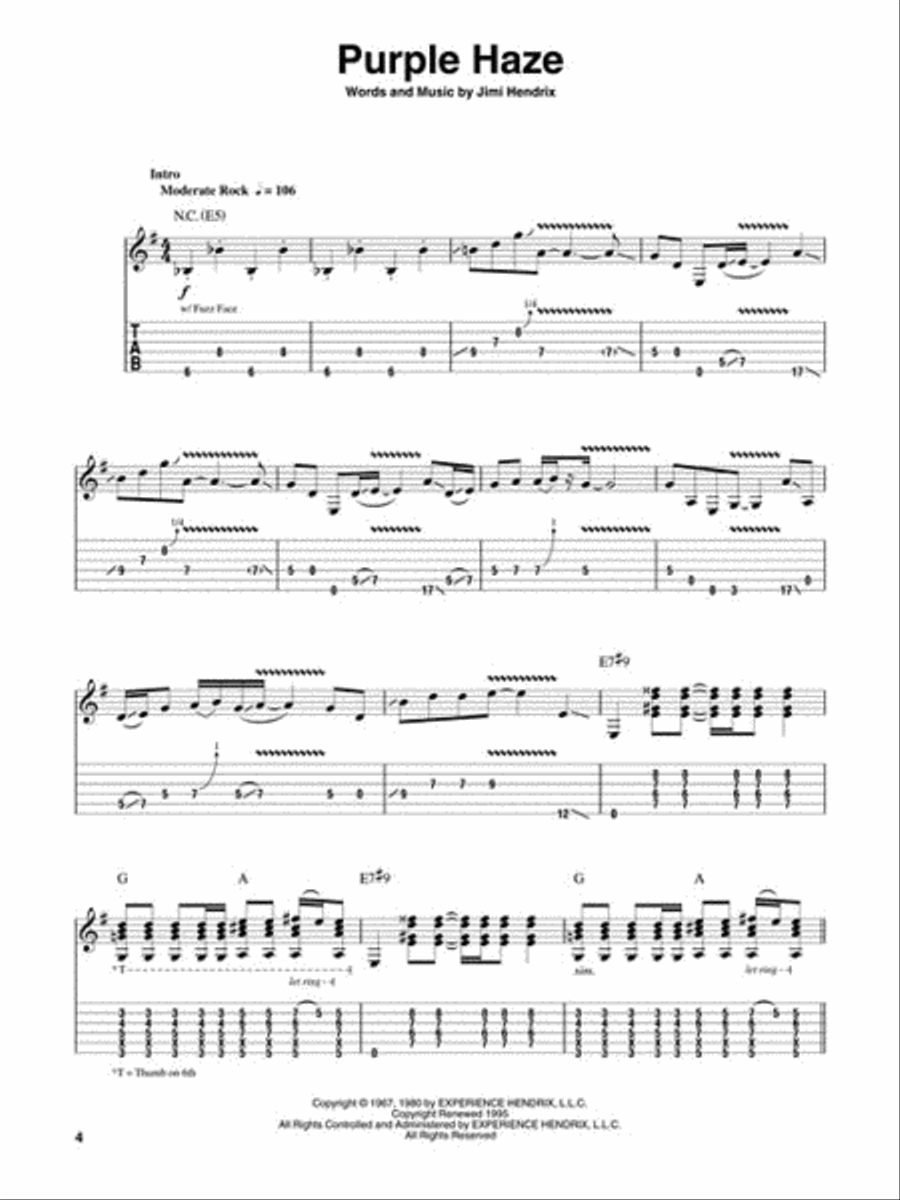 Jimi Hendrix Experience - Smash Hits Guitar Tablature scores gallery preview page 4