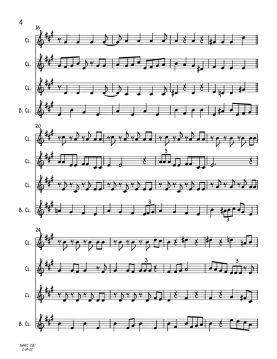 I Want A Hippopotamus For Christmas (hippo The Hero) Woodwind Quartet scores gallery preview page 4