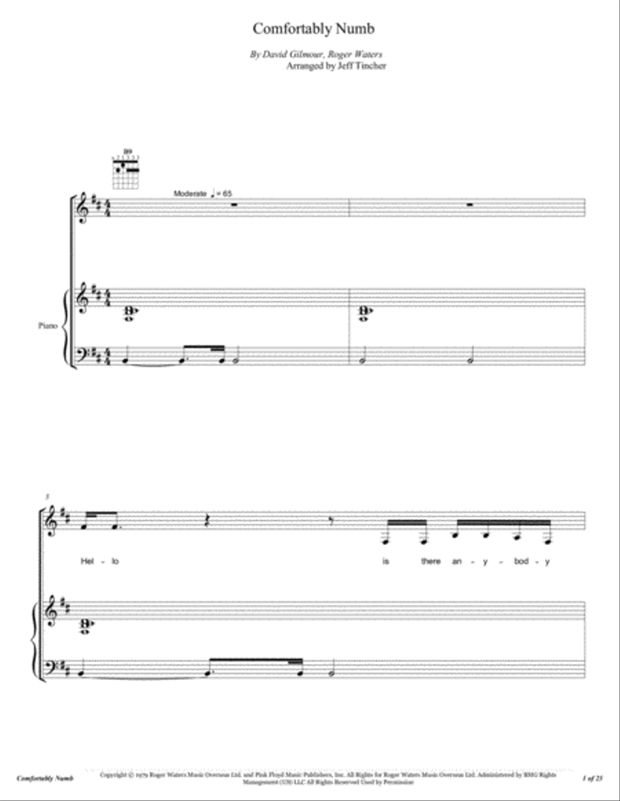 Comfortably Numb Voice scores gallery preview page 2