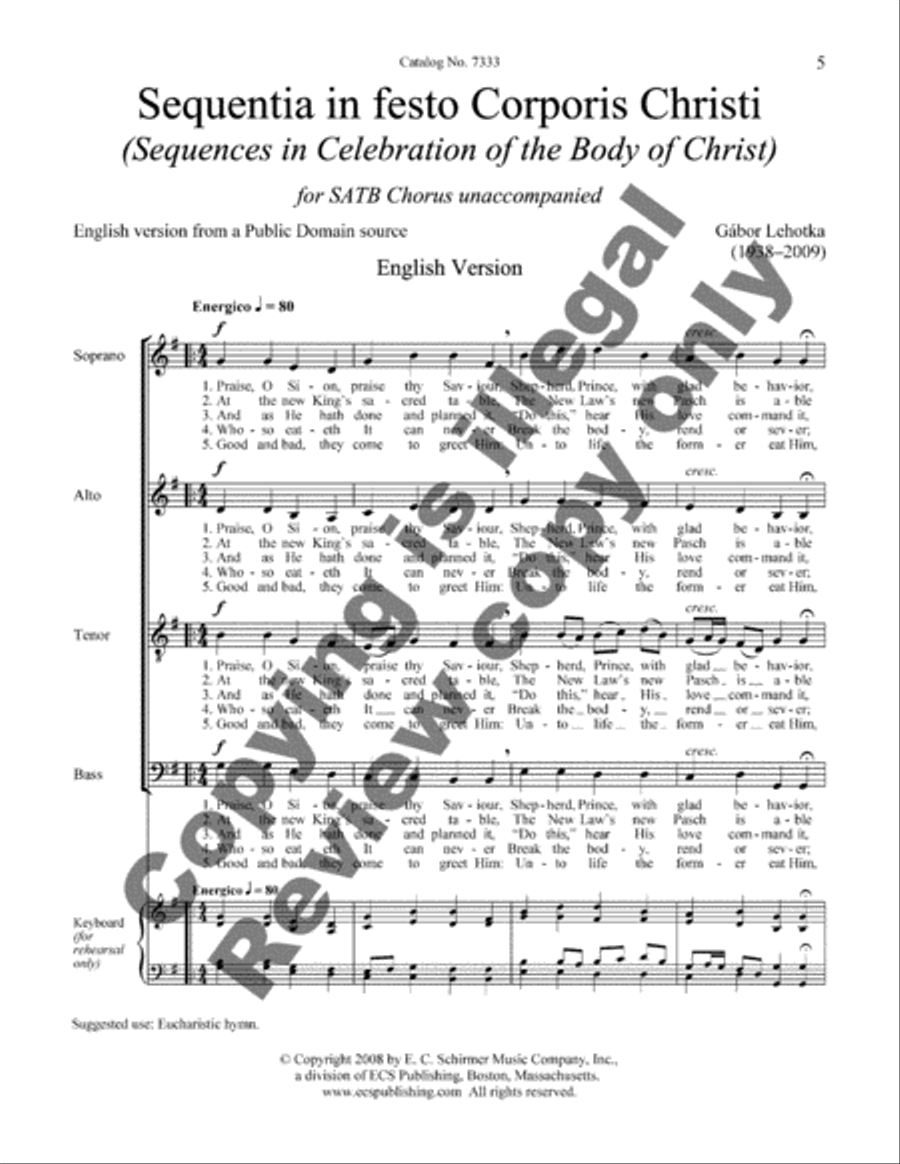 Sesquentia in festo Corporis Christi 4-Part scores gallery preview page 4