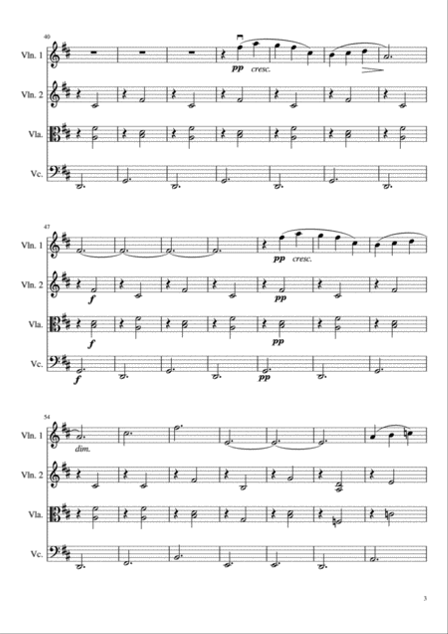 Gymnopedie No. 1 String Quartet scores gallery preview page 4