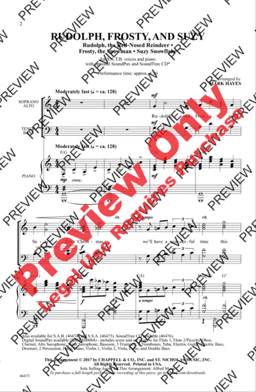 Rudolph, Frosty, and Suzy 4-Part scores gallery preview page 2