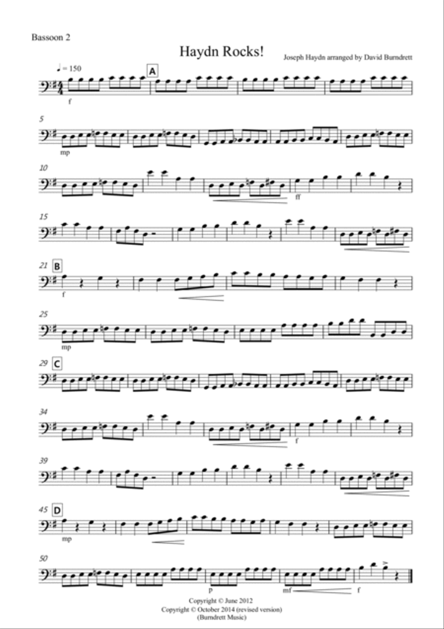 Haydn Rocks! for Bassoon Quartet Bassoon Quartet scores gallery preview page 6