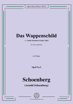 Book cover for Schoenberg-Das Wappenschild,in D Major,Op.8 No.2