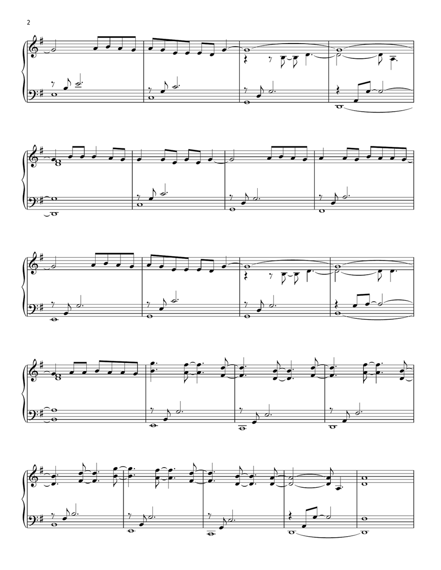 Let Her Go Piano Solo scores gallery preview page 2