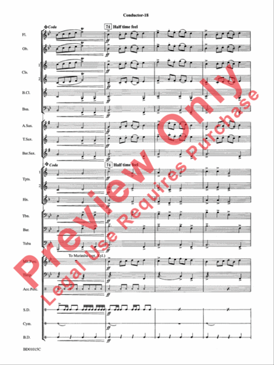 Ash Lawn Echoes (An Overture for Band) Concert Band scores gallery preview page 21