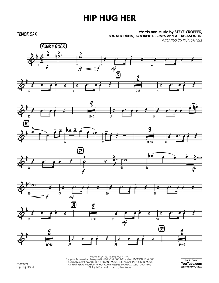 Hip Hug Her - Tenor Sax 1 Jazz Ensemble scores gallery preview page 1