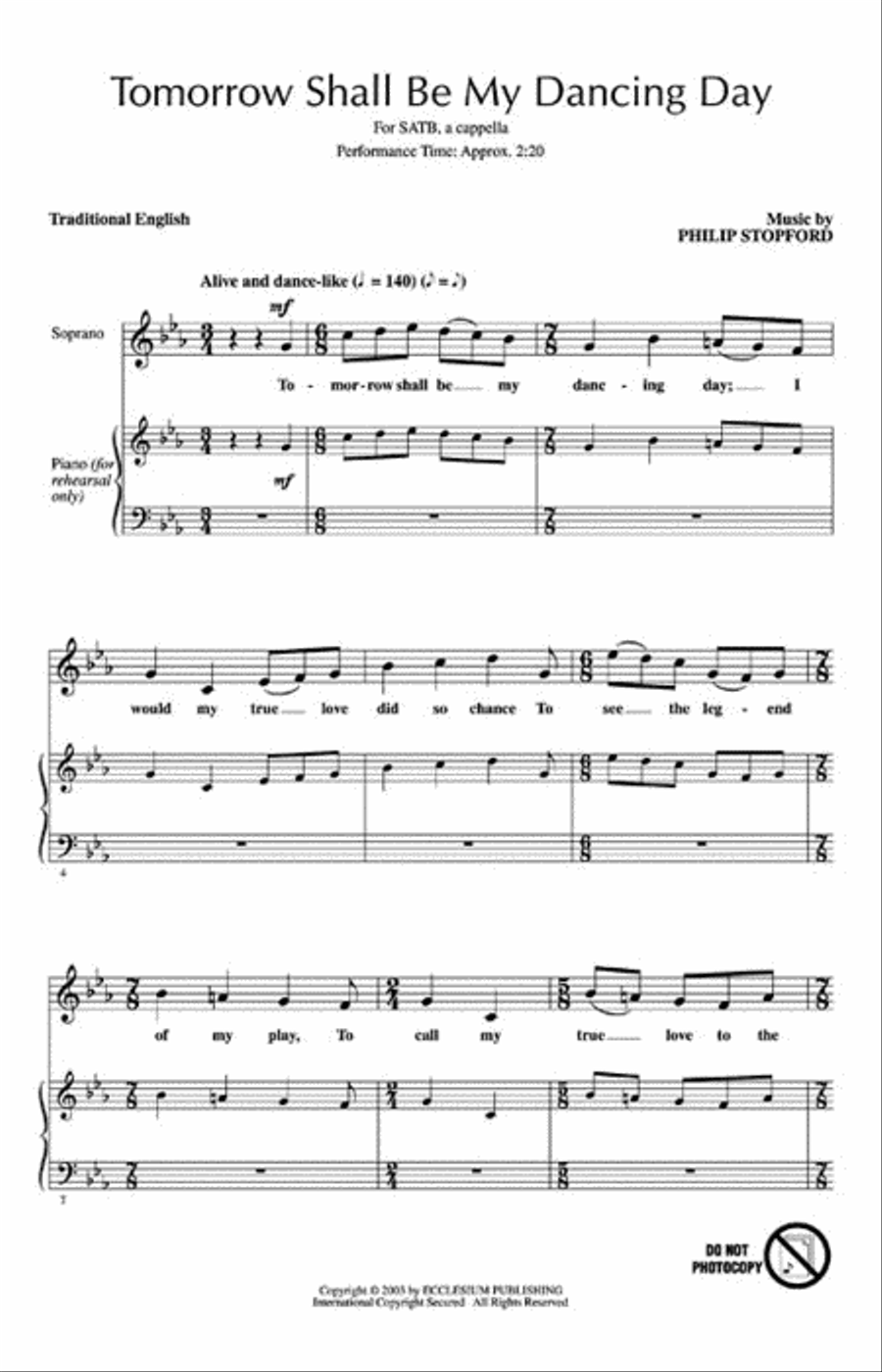 Tomorrow Shall Be My Dancing Day 4-Part scores gallery preview page 2