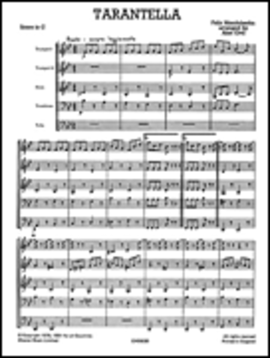 Felix Mendelssohn: Tarantella - Brass Quintet (Just Brass No.16) Brass Quintet scores gallery preview page 1