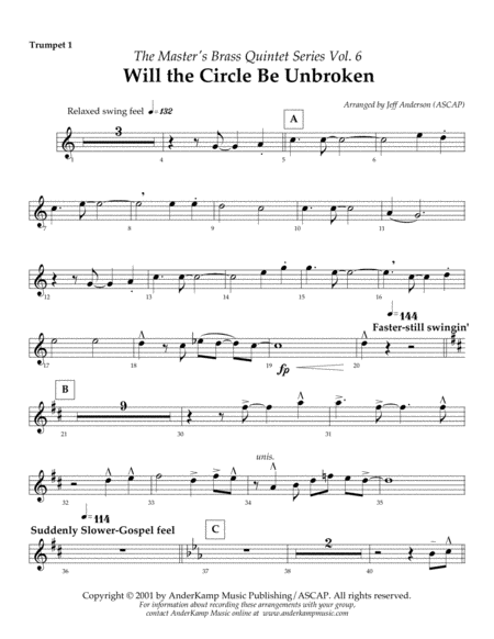 Will the Circle Be Unbroken for Brass Quintet image number null