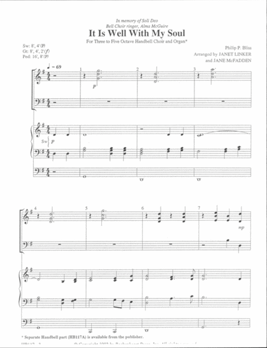 It Is Well with My Soul - full score Handbell Choir scores gallery preview page 2