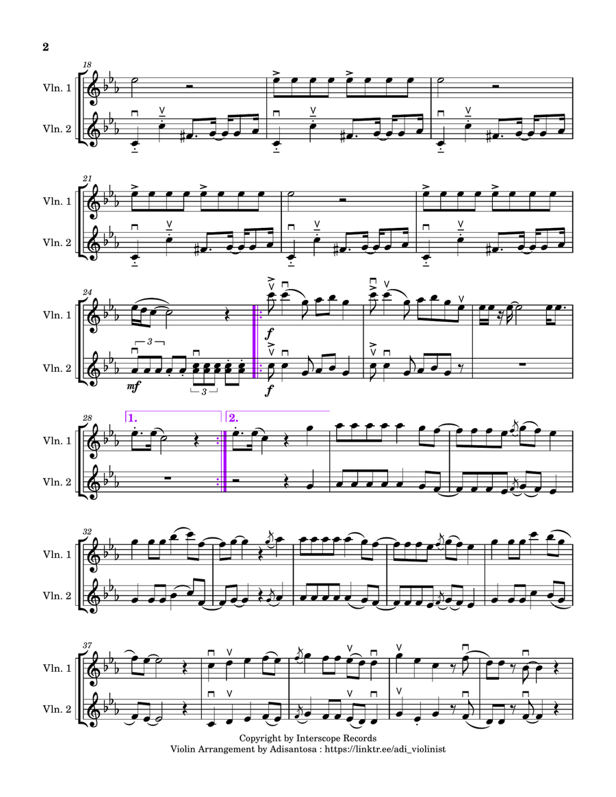 Judas Judas String Duet scores gallery preview page 2