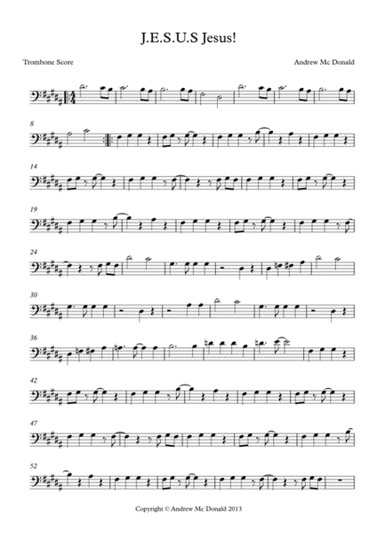 J.E.S.U.S. Jesus Bb Trombone Score image number null