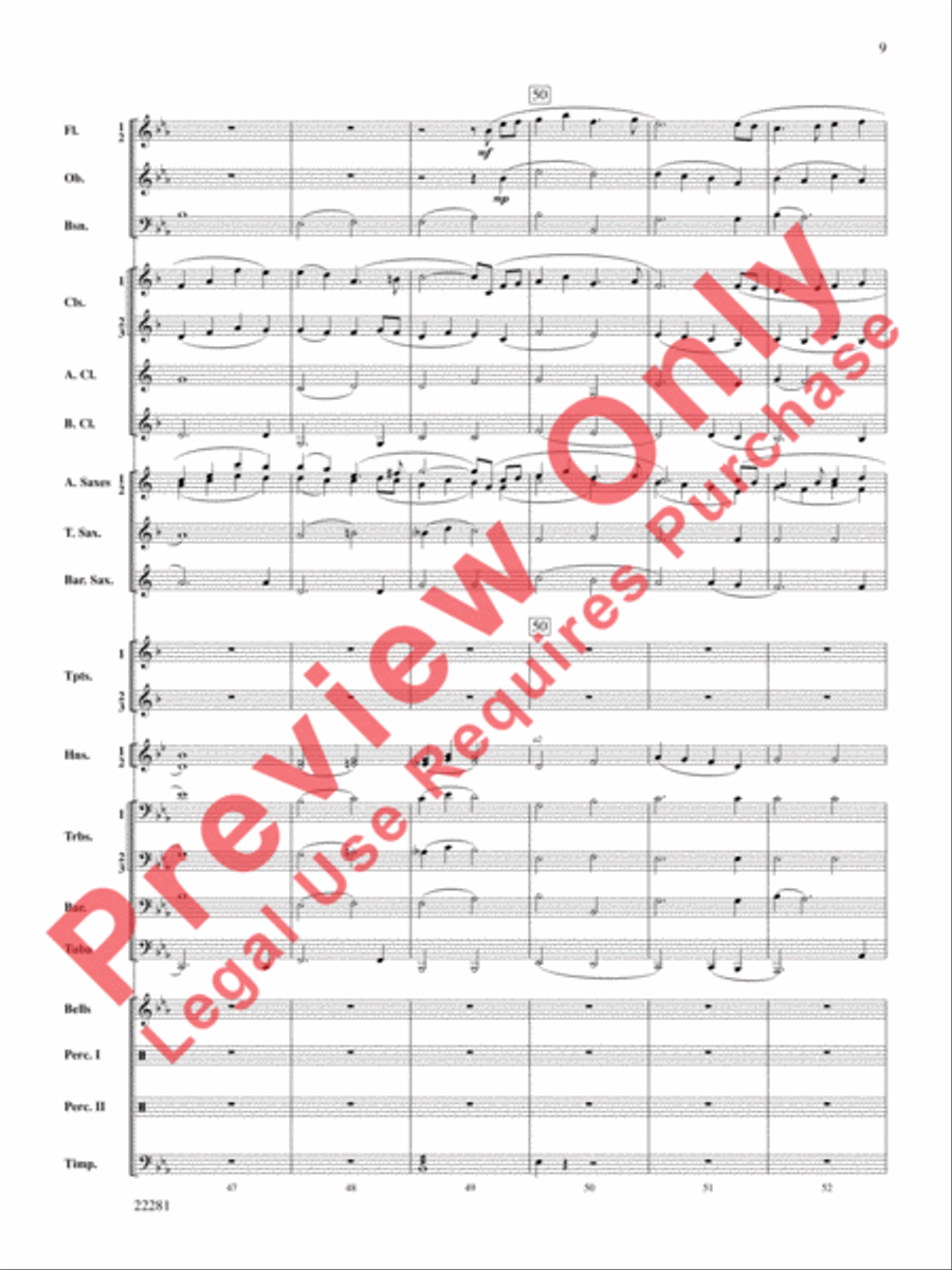 Falcon Lake Overture Concert Band scores gallery preview page 10
