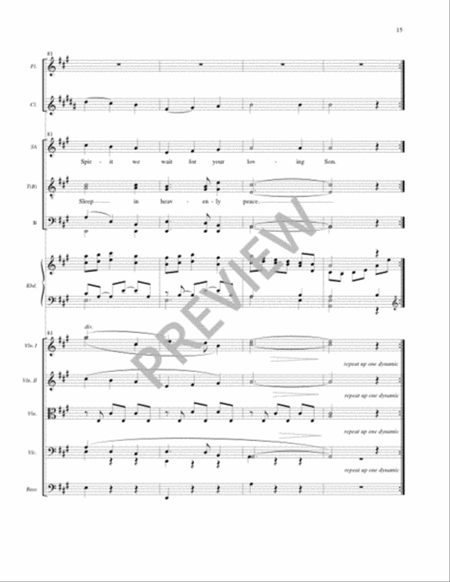 Night of Silence - Full Score and Parts Clarinet scores gallery preview page 16