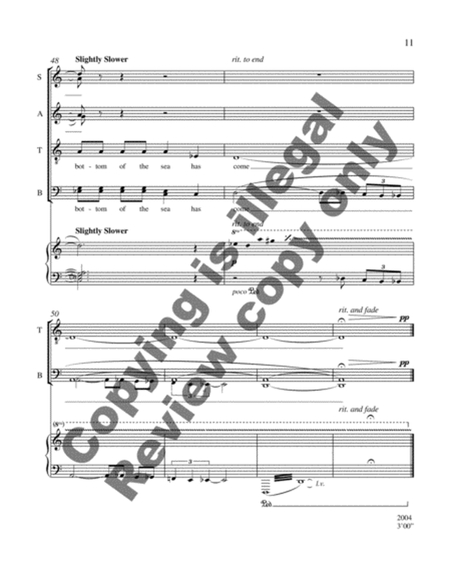 Three Days by the Sea: 1. The Bottom of the Sea (Choral Score) image number null
