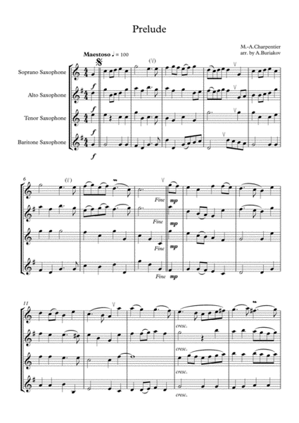 Prelude (sax quartet SATB) image number null