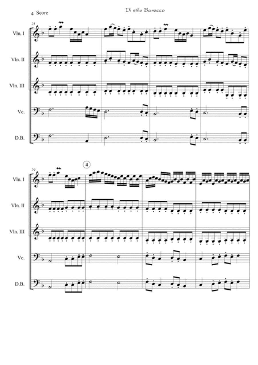 Di stile Barocco for Beginning String Orchestra String Orchestra scores gallery preview page 4