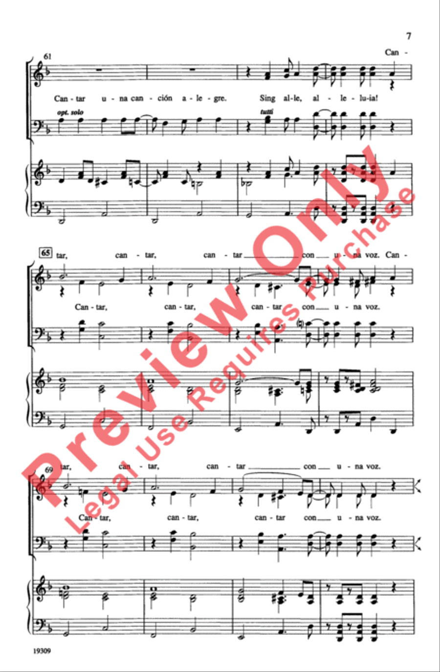 ¡Cantar! (Sing!) ¡Cantar! (Sing!) 4-Part scores gallery preview page 7
