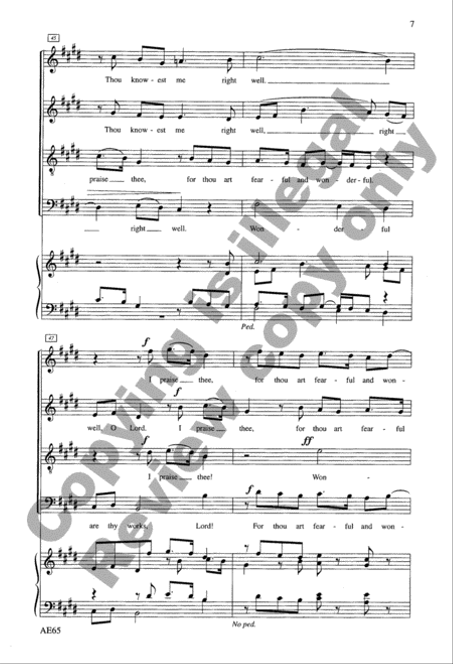 O Lord, Thou Hast Searched Me & Known Me 4-Part scores gallery preview page 7
