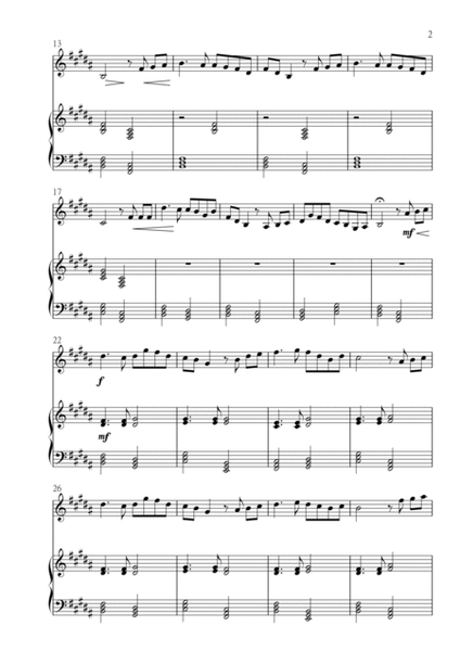 Danny Boy (Londonderry Air) for Violin and Piano. Easy to Intermediate in B major. image number null