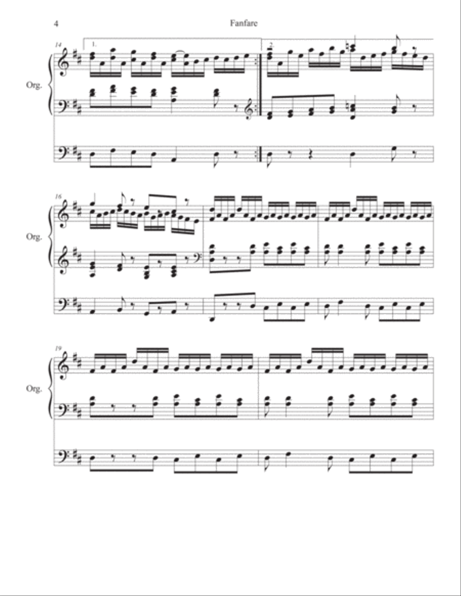Fanfare (Lemmens) with O Come Little Children ORGAN Solo Organ Solo scores gallery preview page 4
