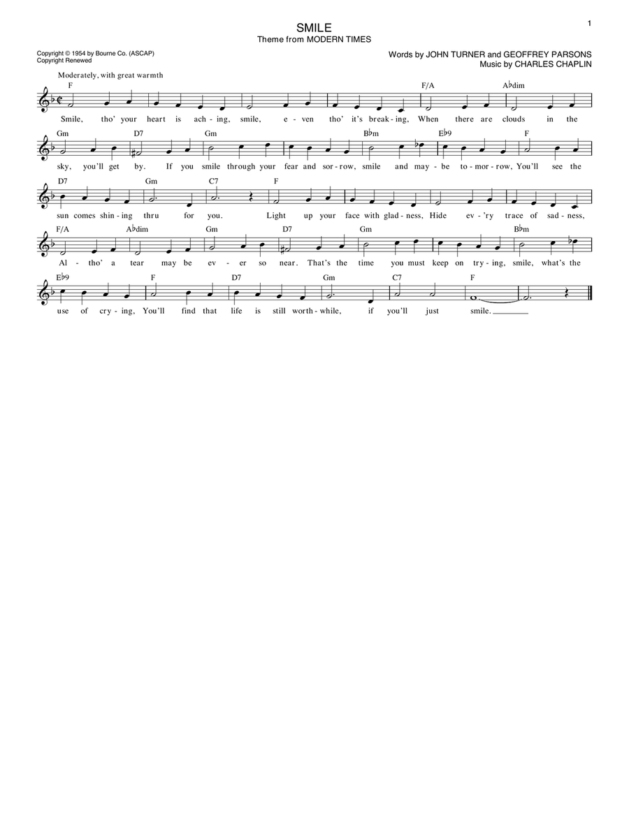 Smile Guitar scores gallery preview page 1