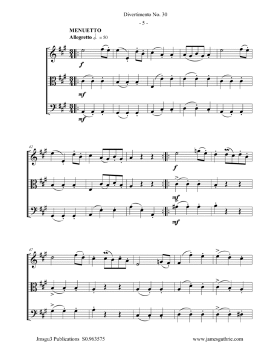 Haydn: Two String Trios String Trio scores gallery preview page 5