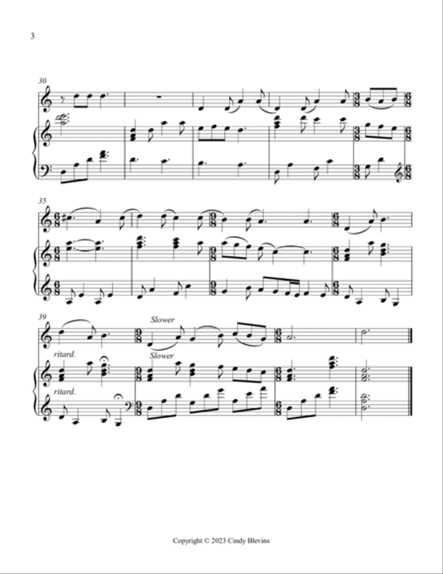 Scarborough Fair, Piano and Tin Whistle (D) Piano scores gallery preview page 4